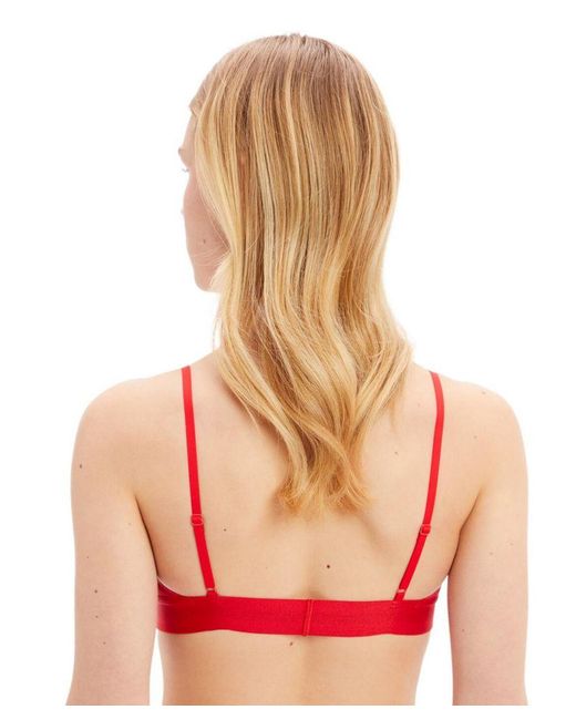 Calvin Klein Red Embossed Icon Holiday Bralette Bra