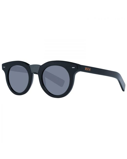 Zegna Blue Round Sunglasses With 100% Uva & Uvb Protection for men