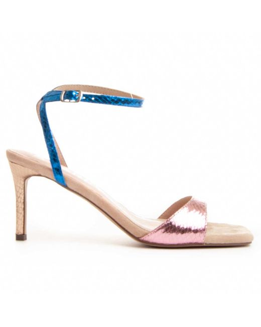 Montevita Blue Heel Sandal Sanndal10