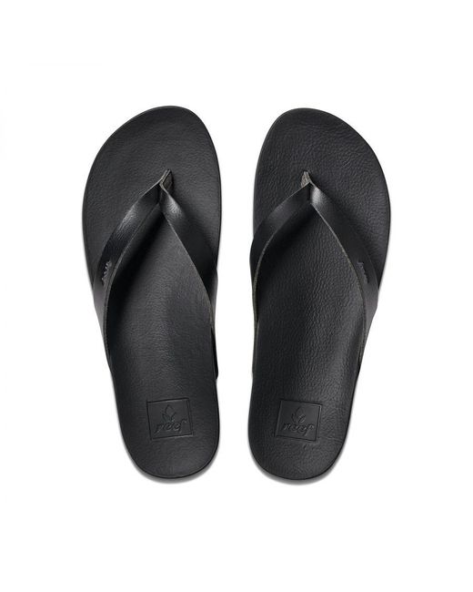 Reef Black Cushion Court Sandal Leather