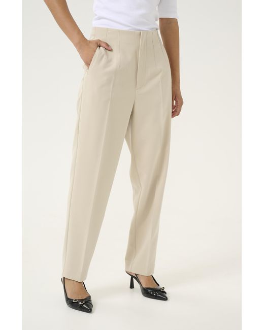Kaffe Pants Suiting Regular Fit Feather in het Natural