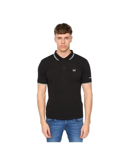Duck and Cover Black Wrentham Polo Shirt Cotton for men