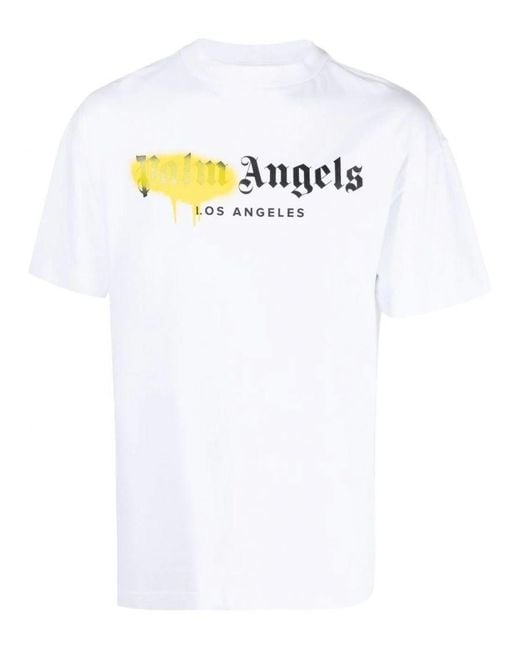 Palm Angels White Los Angeles Sprayed Logo T-Shirt for men