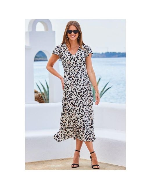 Leopard print cheap flare dress