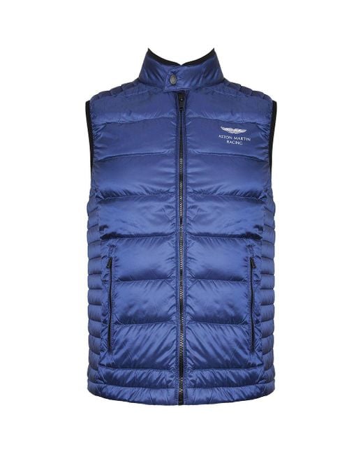 Hackett Blue Aston Martin Racing Moto Gilet for men