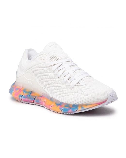 Reebok White Zig Kinetica Lace-Up Synthetic Trainers Fw5288 for men