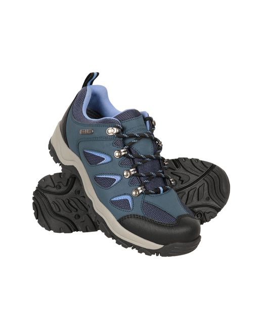 Mountain Warehouse Blue 'Adventurer' Walking Shoes With Deep Lugs Waterproof Cosy Sneakers