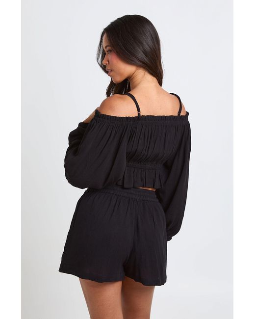 Boohoo Black Textured Beach Short