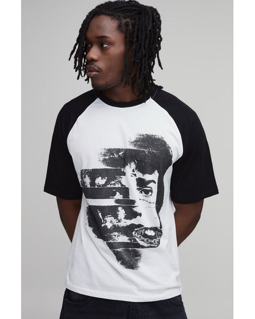 BoohooMAN Gray Tall Regular Fit Short Sleeve Raglan T-Shirt for men