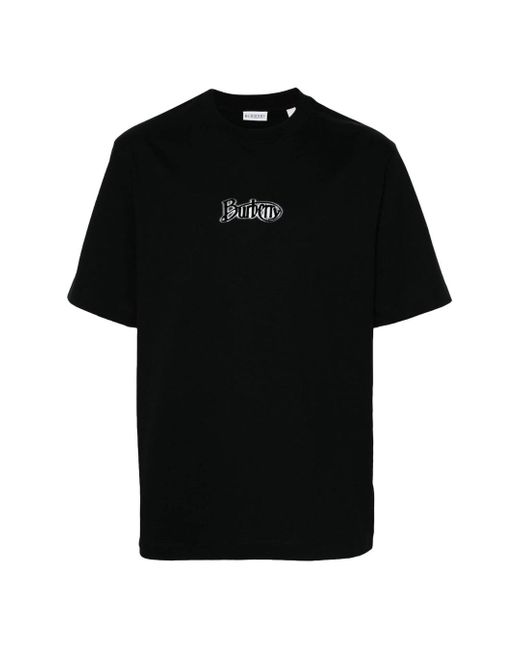 Burberry Black Signature Logo Coal T-Shirt Cotton for men