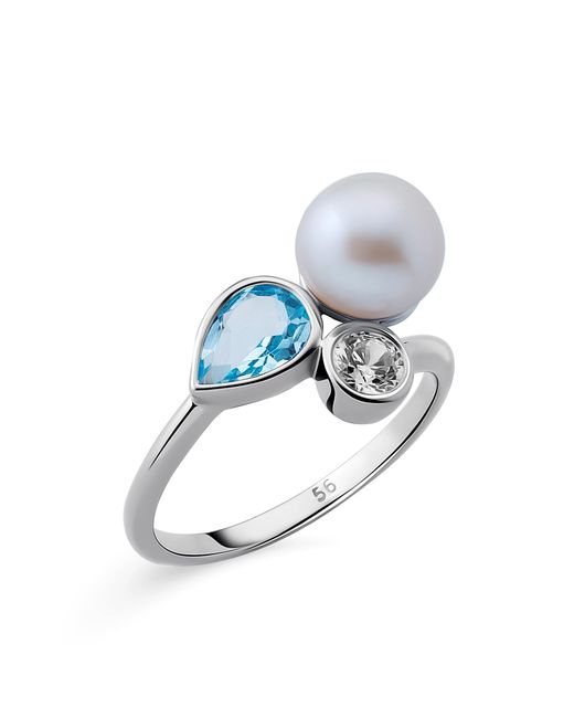 Orphelia Blue Ladies Embellished 925 Sterling Ring