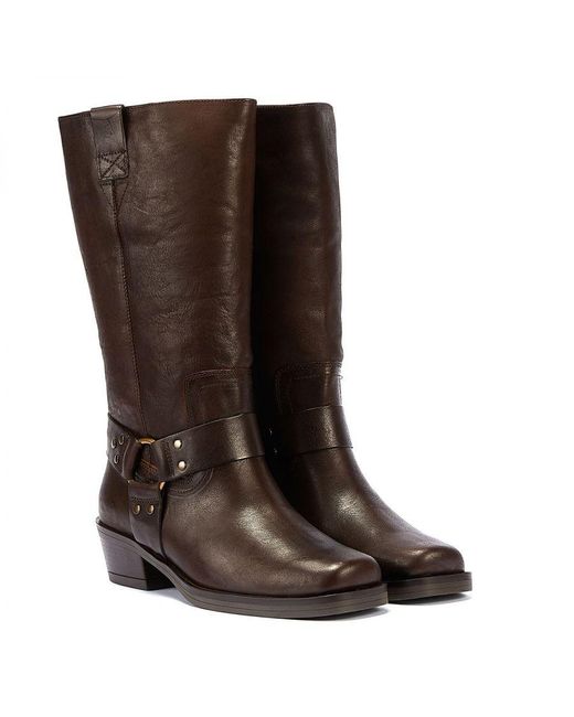 Bronx Brown Trig-Ger Harness Waxy Leather Boots