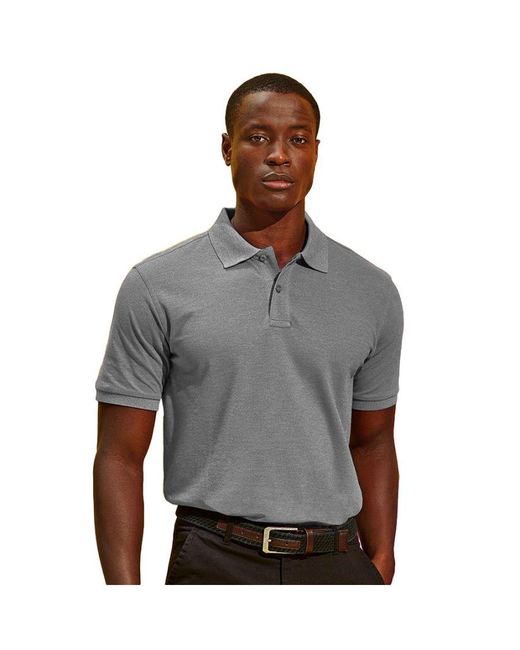 Asquith & Fox Gray Plain Short Sleeve Polo Shirt (Heather) for men