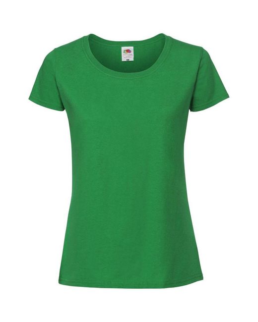 Fruit Of The Loom Vrouwen / Dames Fit Ringgesponnen Premium Tshirt (kelly Groen) in het Green