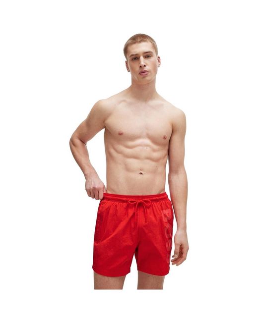 Boss Red Octopus Swim Shorts, Comfortable Elasticated Waist for men