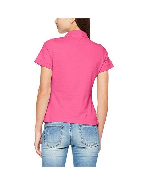 Fruit Of The Loom Pink Ladies Lady-Fit Premium Short Sleeve Polo Shirt Cotton