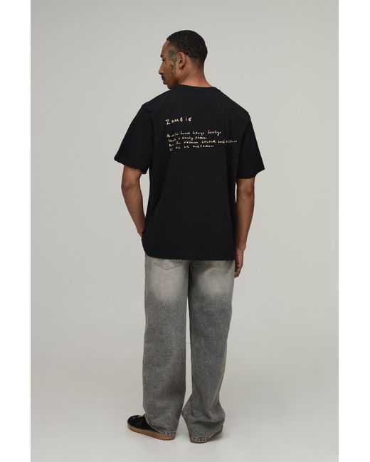 BoohooMAN Black Oversized The Cranberries Zombie License Print T-Shirt for men