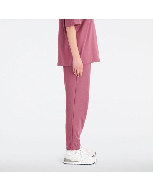 New Balance Pink Womenss Essentials Varsity Fleece Pants
