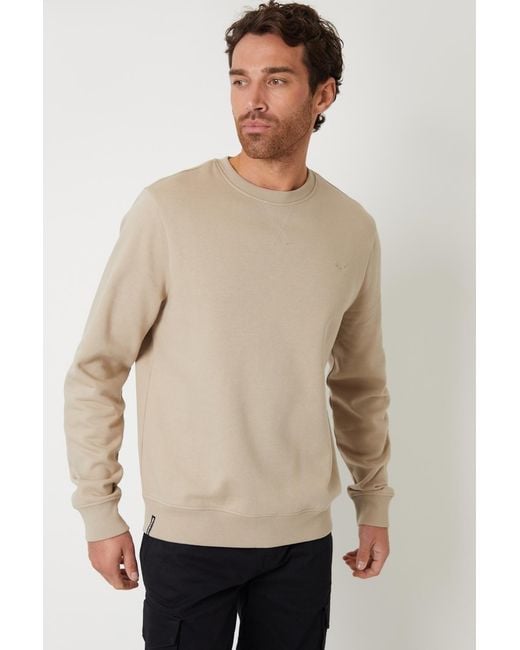 Threadbare Natural Crew Neck Sweatshirt for men