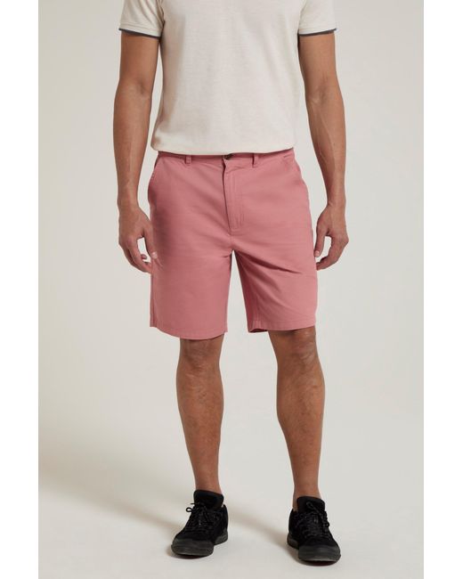 Mountain Warehouse Red 'Woods' Chino Shorts Breathable Comfortable Regular Fit Cotton for men
