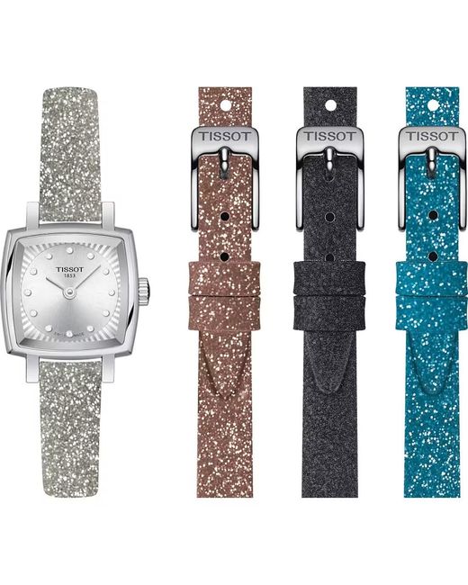 Tissot White Lovely Square Festive Kit Watch T0581091703602 Leather