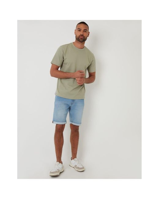 Threadbare Green Regular Fit Crew Neck Short Sleeve T-Shirt for men