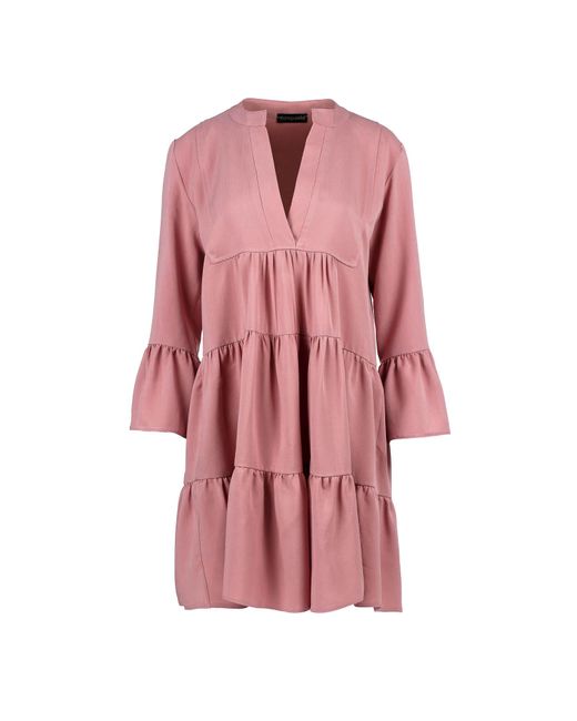Conquista Pink Dark Loose A Line Dress