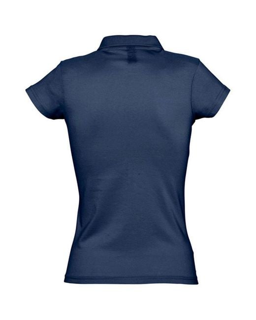 Sol's Blue Ladies Prescott Short Sleeve Jersey Polo Shirt (French)