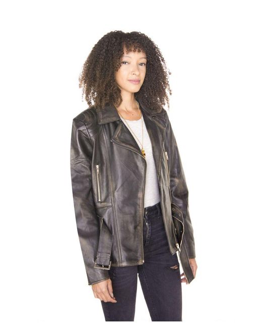 Infinity Leather Black Long Biker Jacket-Quito