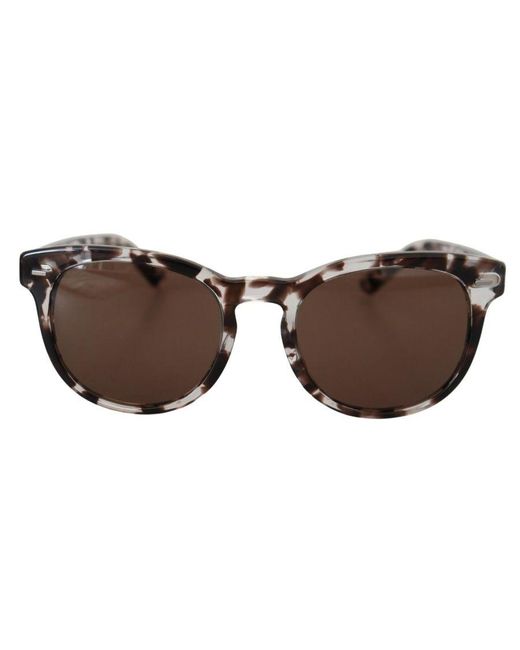 Dolce & Gabbana Brown Havana Frame Round Lens Sunglasses