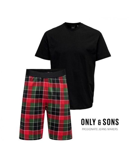 Only & Sons Black Gift Box Pyjamas Loungewear Set for men