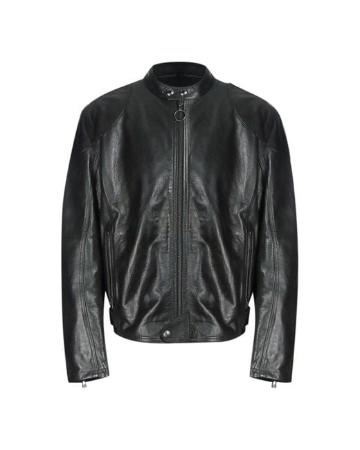 Belstaff Black Supreme Motorcycle Leather Jacket for men