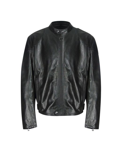 Belstaff Black Supreme Motorcycle Leather Jacket for men