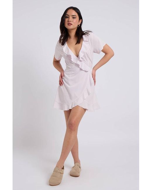 Urban Bliss Purple Ss Woven Frill Tea Dress