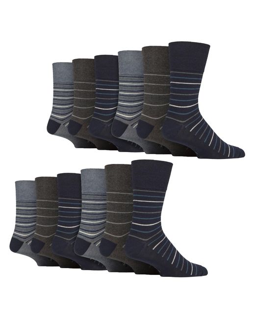 Gentle Grip Blue 12 Pairs Cotton Socks for men