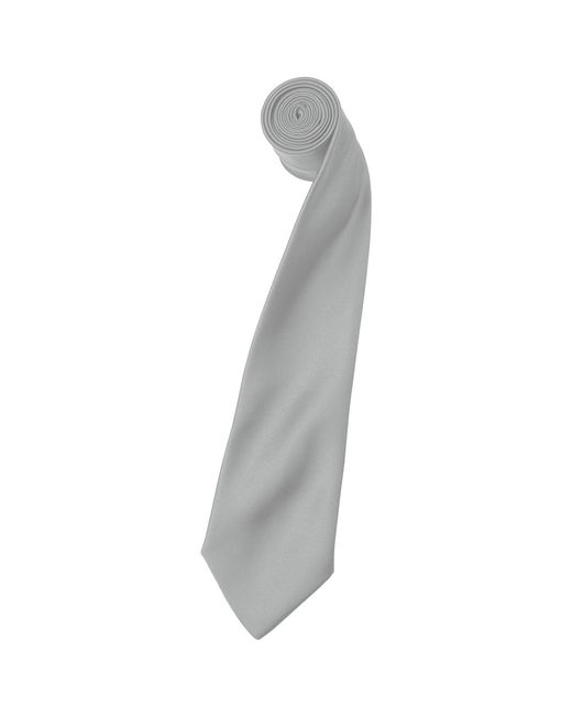 PREMIER Gray Plain Satin Tie (Narrow Blade) (Pack Of 2) for men