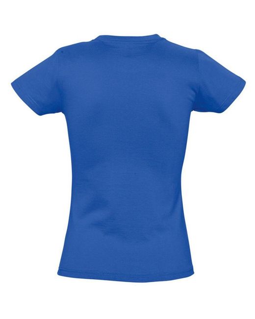 Sol's Blue Ladies Imperial Heavy Short Sleeve T-Shirt (Royal) Cotton