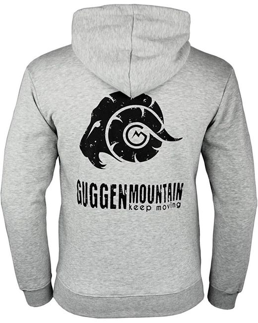 GUGGEN Mountain Wandelhoodie H06 Met Rits En Logo Lichtgrijs in het Gray voor heren