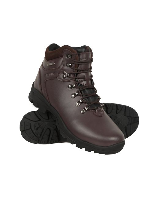 Mountain Warehouse Black 'Latitude Ii Extreme' Leather Boots Waterproof Hiking Shoes for men