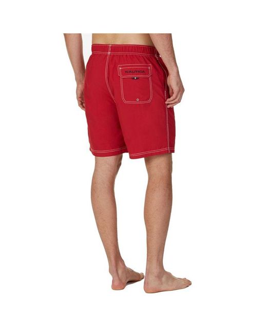 Nautica Red T44050 Adjustable Swimsuit With Laces for men