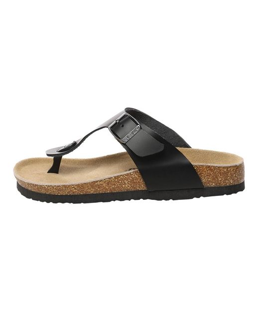 EVER AU Brown Flamingo Leather Toe Thong Sandals