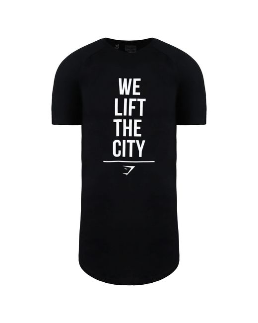 GYMSHARK Black Amsterdam Exclusive T-Shirt Cotton for men