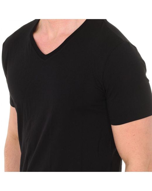DIESEL Black Short Sleeve V-Neck T-Shirt 00Cg26-0Qazy for men