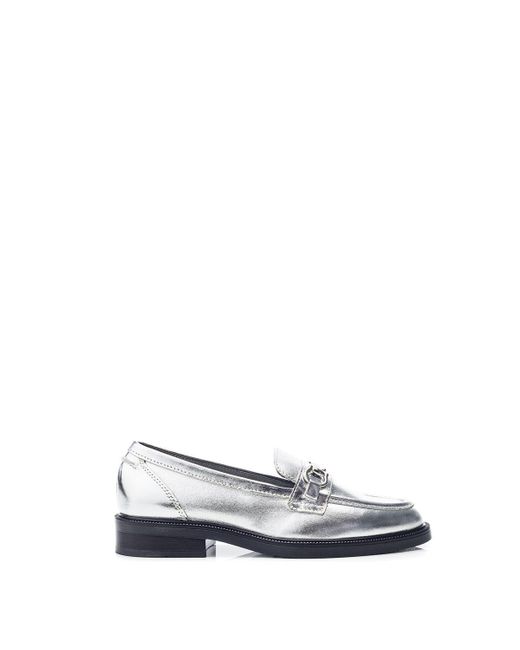 Moda In Pelle White Women's Estephe Silver Leather Shoes