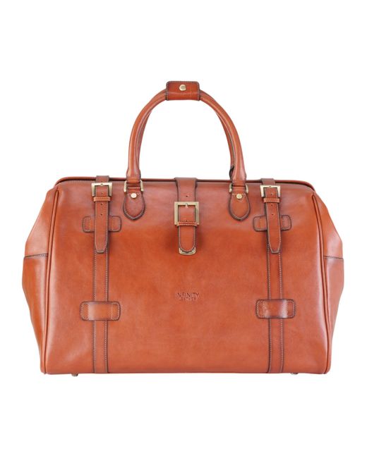 Infinity Leather Red Genuine Duffle Holdall Vintage Travel Gym Bag