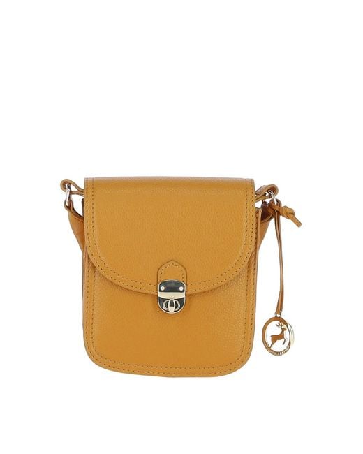 Ashwood Leather Yellow Elegant Crossbody Bag With Twist Lock