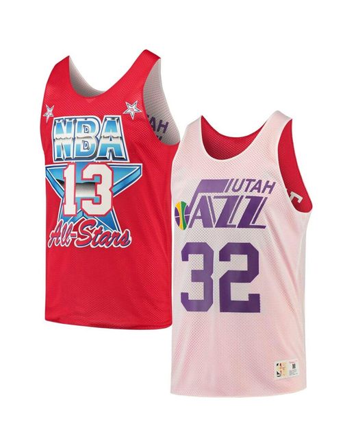 Mitchell & Ness Red Reversible Utah Jazz Karl Malone Vest for men