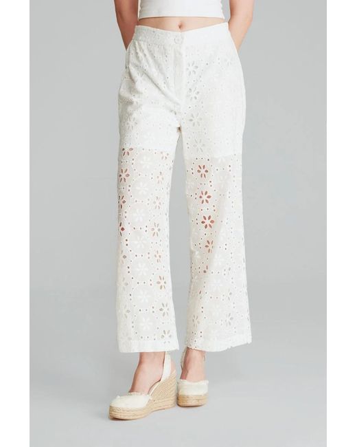 GUSTO White Embroidered Trousers