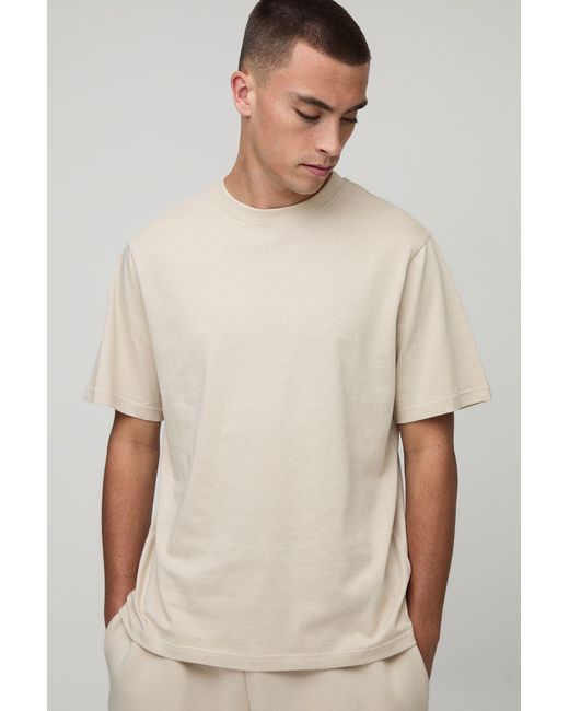 BoohooMAN Natural Basic Regular Fit Crew Neck T-Shirt for men