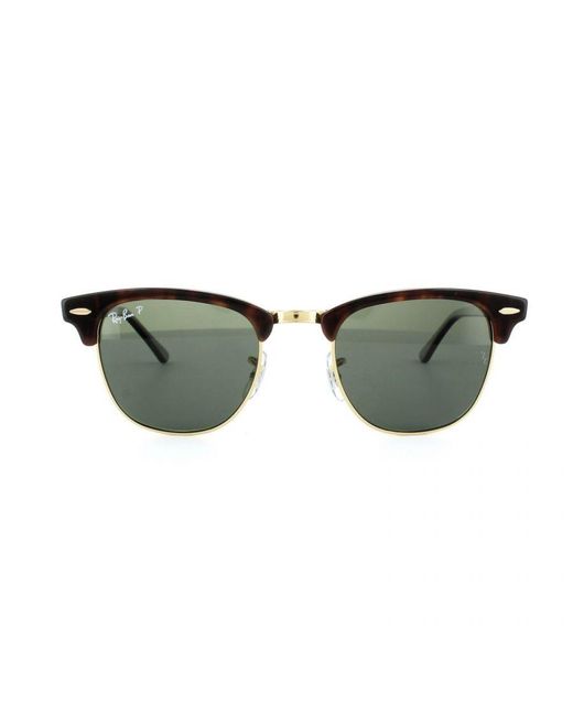 Ray-Ban Green Sunglasses Clubmaster 3016 990/58 Havana Polarized Large for men